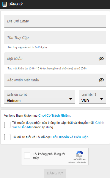 Form đăng ký 188BET