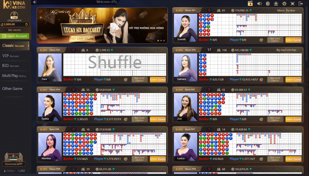 Giao diện sảnh live Casino