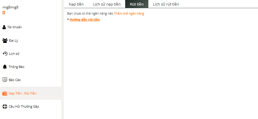 Hướng dẫn rút tiền MIG8