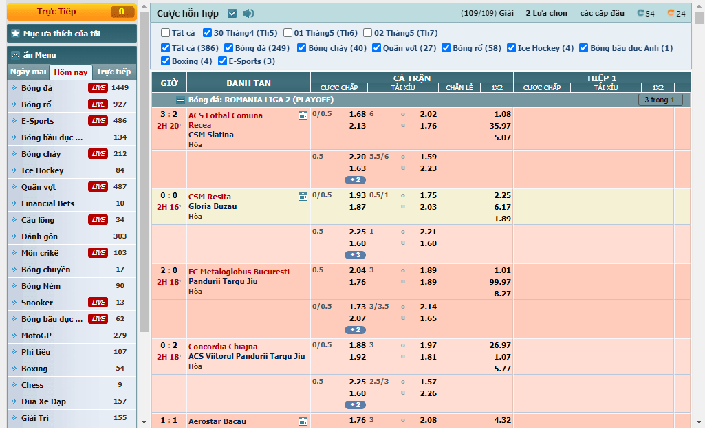 Giao diện BET168