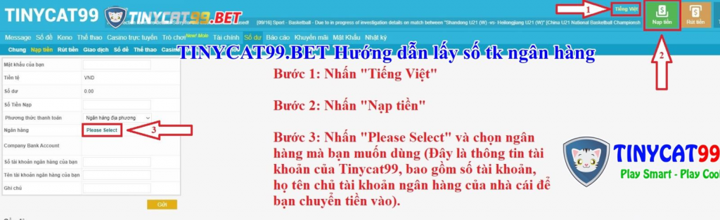 Lấy thông tin ngân hàng nạp tiền