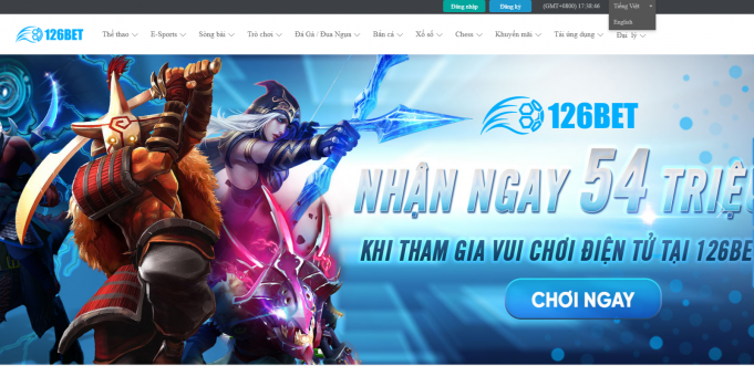 Giao diện nhà cái 126BET