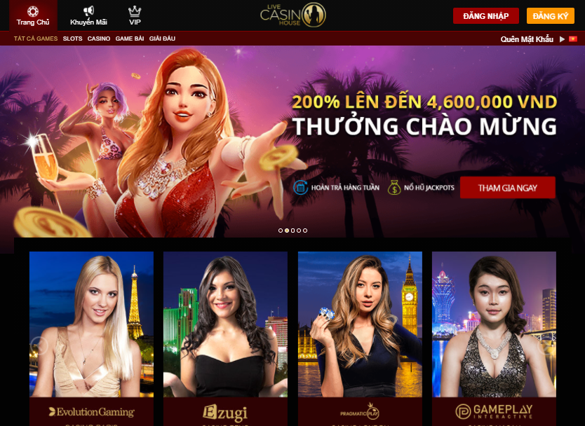 Giao diện nhà cái Live Casino House