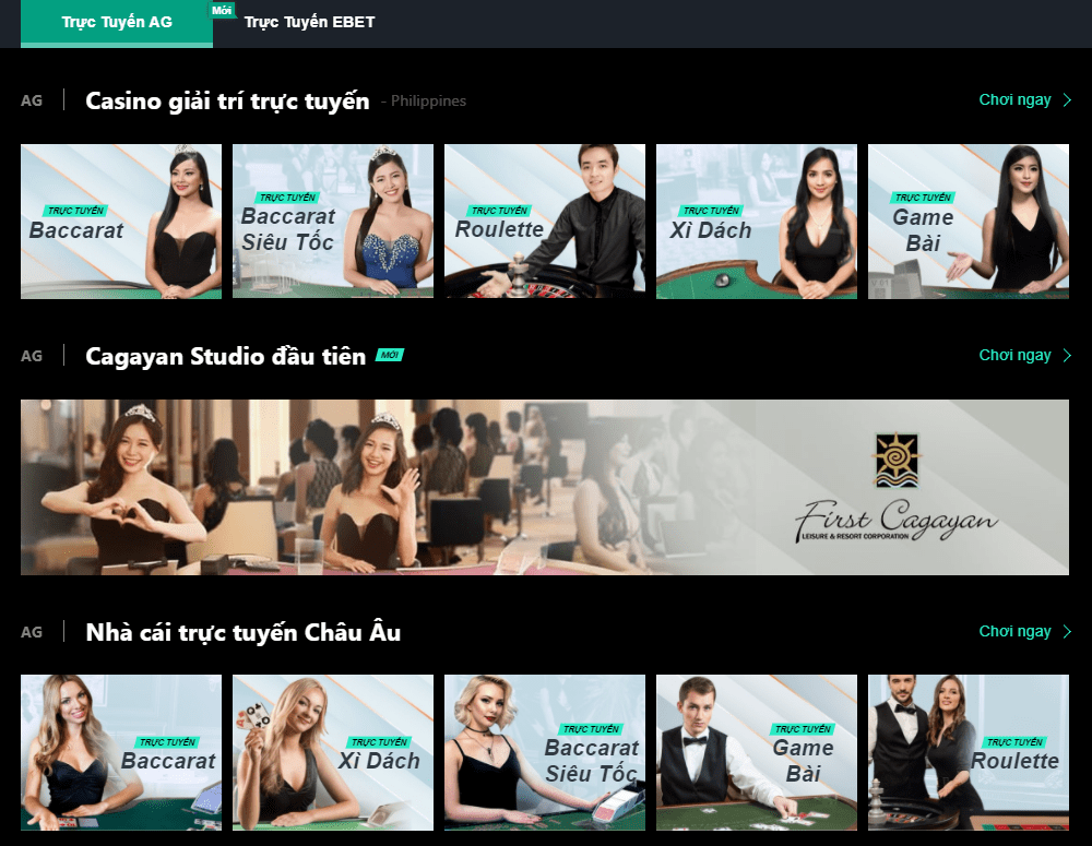 Sảnh chơi Casino online 