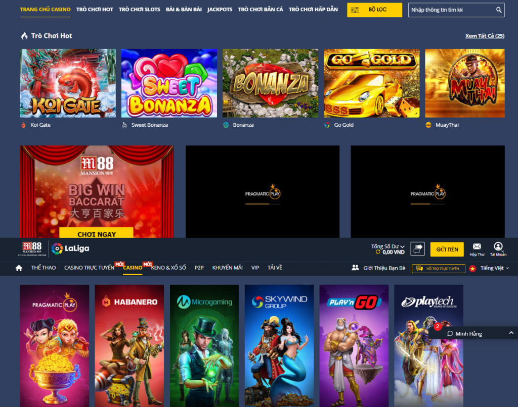 Sảnh trò chơi Casino trực tuyến