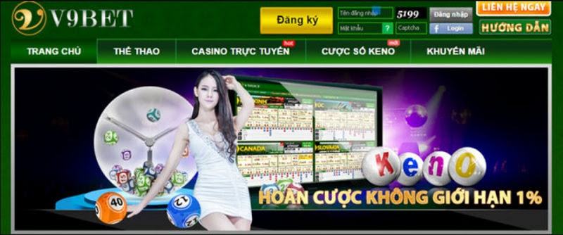 Giao diện bắt mắt của nhà cái V9Bet