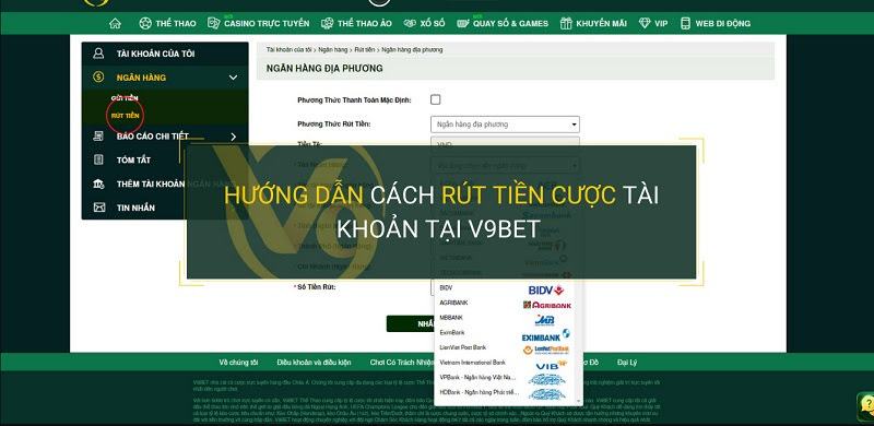 Cách nạp tiền tại V9Bet