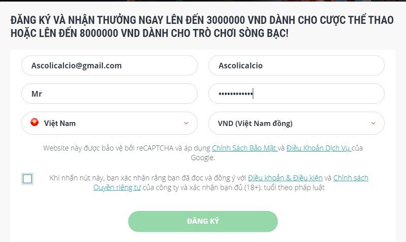 Cách đăng ký tài khoản tại nhà cái 22Bet