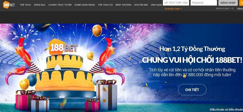 Nhà cái 188Bet là một người anh cả trong làng cá cược trực tuyến