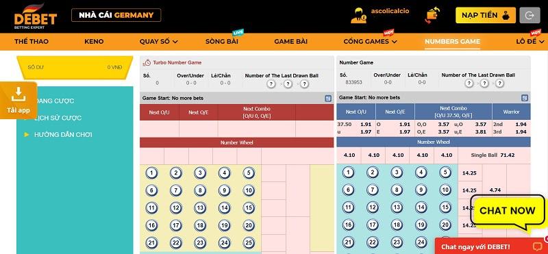 Numbers game cực nổi tiếng tại nhà cái Đức