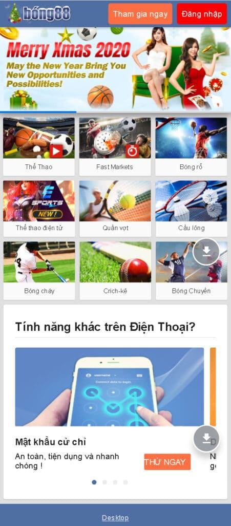 Bong88 trên điện thoại