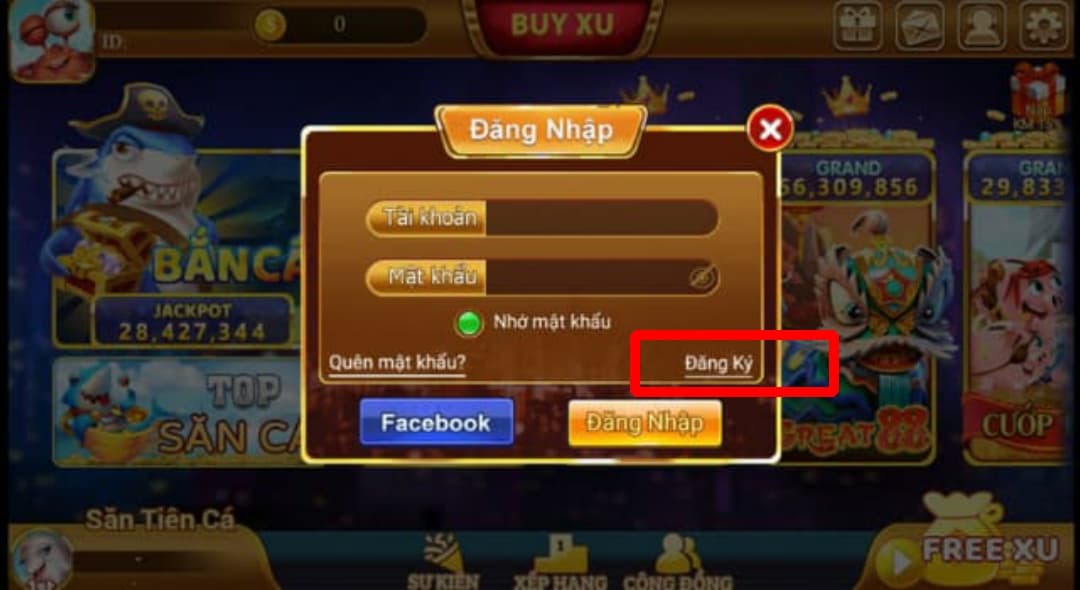 Bam chon DANG KY tren giao dien xu vang 777 - Xuvang777- Game bắn cá  Xu Vàng 777 siêu hot được nhiều người lựa chọn