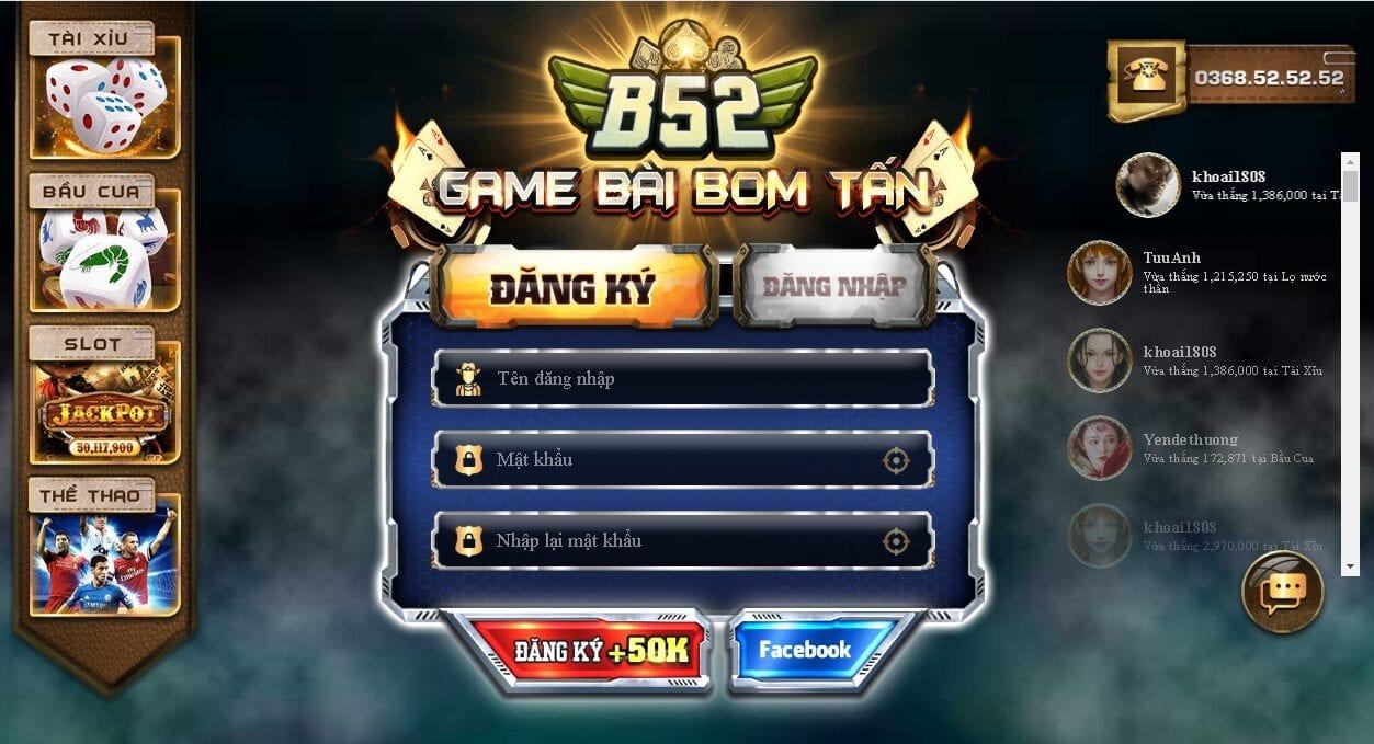 dang ky b52 1 1 - B52 club - Đẳng cấp game bài đổi thưởng bom tấn