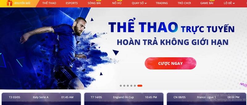 Nhà cá cược thể thao trực tuyến hoàn trả không giới hạn