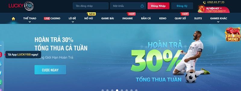 Lucky88 - Top 3 nhà cái quốc tế với kho game đặc sắc