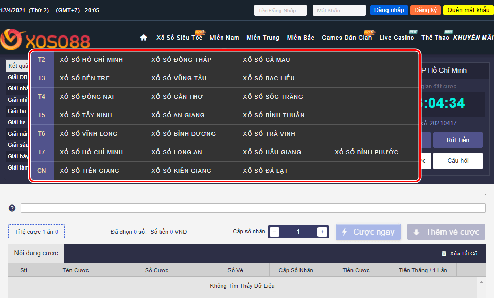 Kết quả xổ số miền nam