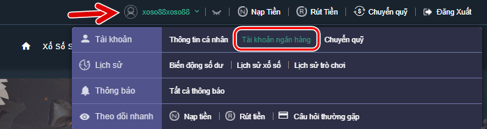 Tiến hành thêm tài khoản ngân hàng