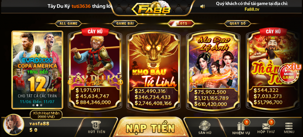 Hệ thống Slot quay hũ đa dạng