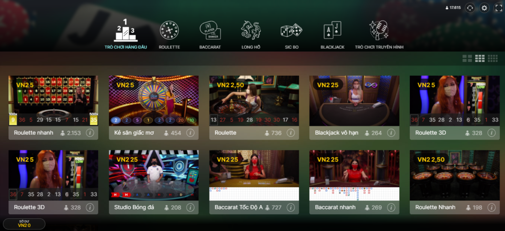 Sảnh Live Casino tại 8KBET