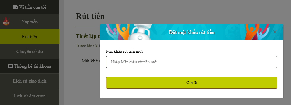 Cài đặt mật khẩu thanh toán