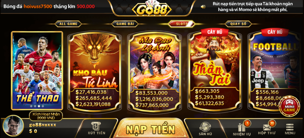 Hệ thống Slots game nổ xèng