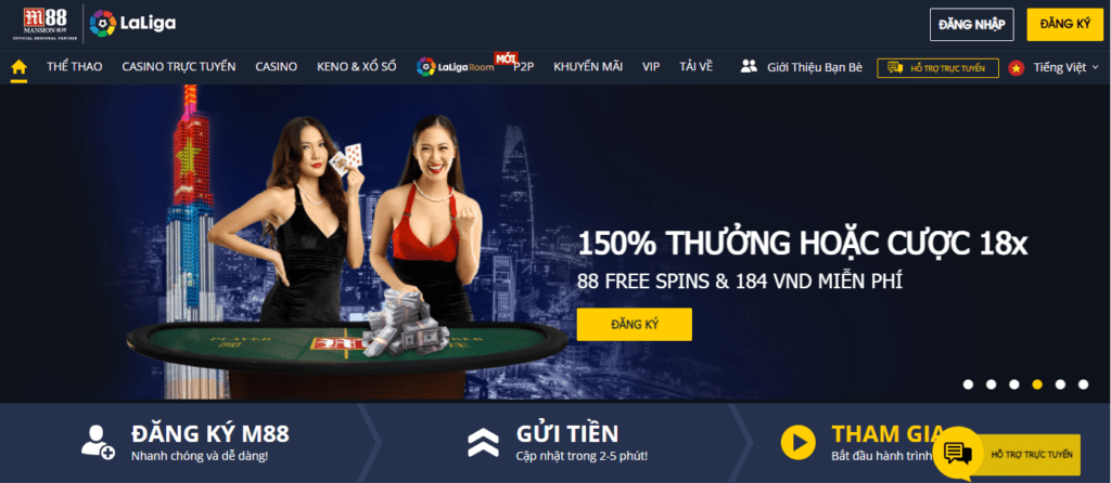 M88 - Nền tảng Casino đi đầu thị trường Việt