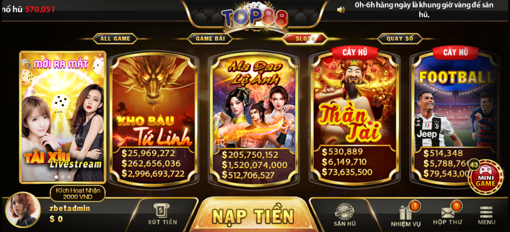 Hệ thống game slots nổ hũ độc đáo