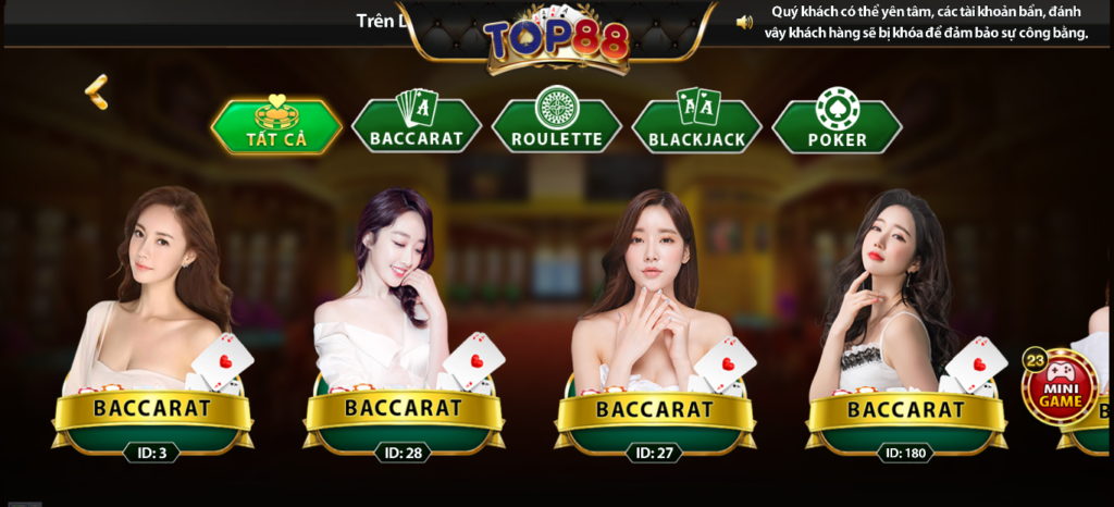 Sảnh chơi Live Casino trực tuyến