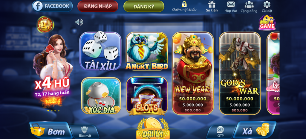 Giao diện cổng game đánh bài đổi thưởng MelyWin