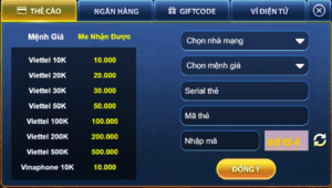 Hướng dẫn gửi tiền vào cổng game MelyWin