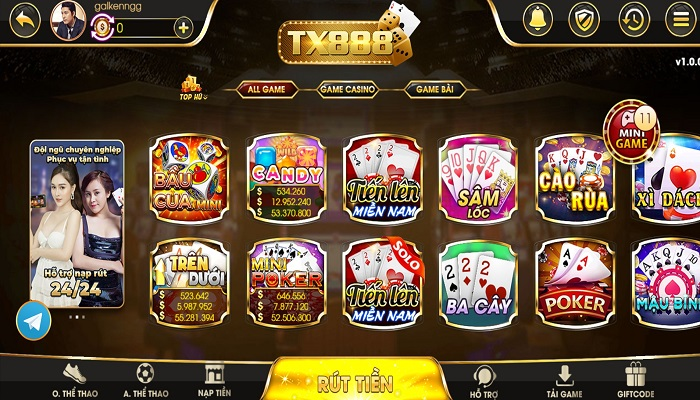 Hệ thống game đánh bài online đổi thưởng tại TX888 Club