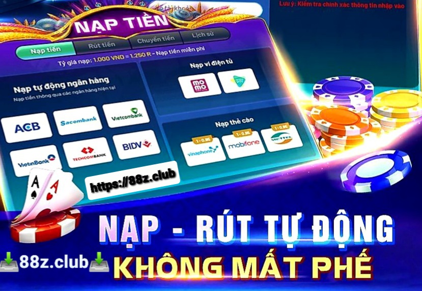 Tốc độ nạp và rút tiền thưởng tại 88Z Club