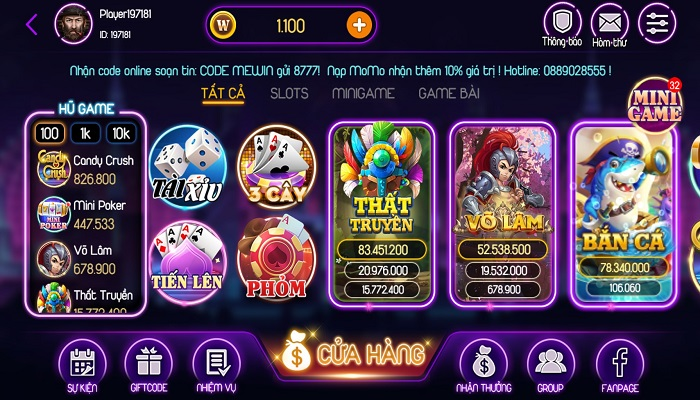 Kho game siêu chiến tại nền tảng giải trí MeWin Club