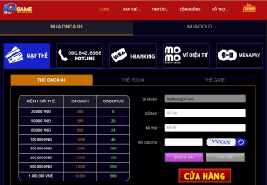 Quy trình nạp tiền tại Ongame đơn giản