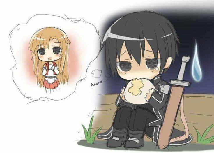 Hình Kirito chibi nhớ Asuna