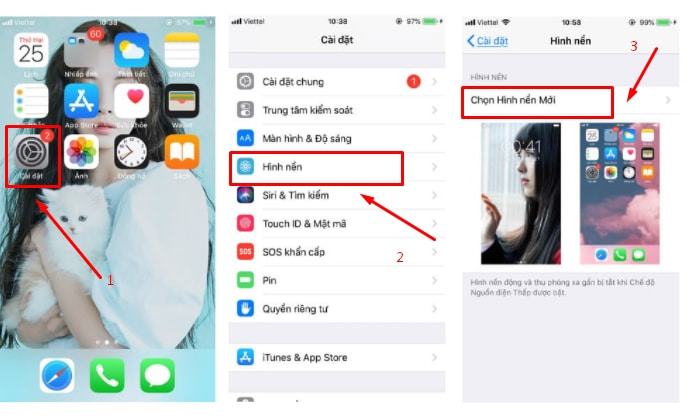 Cách cài hình nền iphone