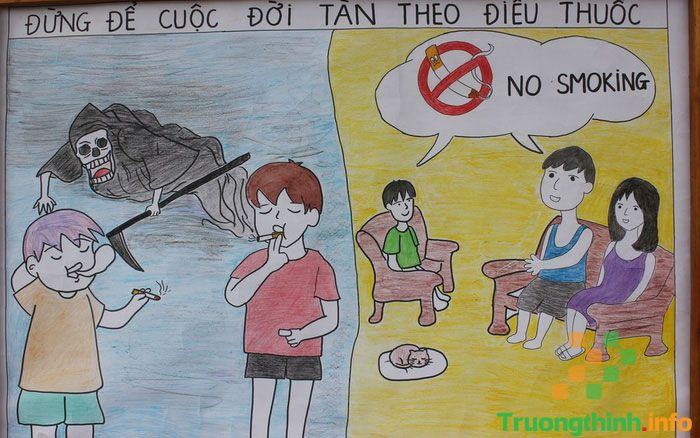                           Cách vẽ tranh chủ đề thế giới không khói thuốc đơn giản mà đẹp