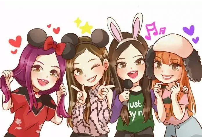 Hình nền chibi BLACKPINK khi tham gia show Weekly Idol (Ảnh: Internet)