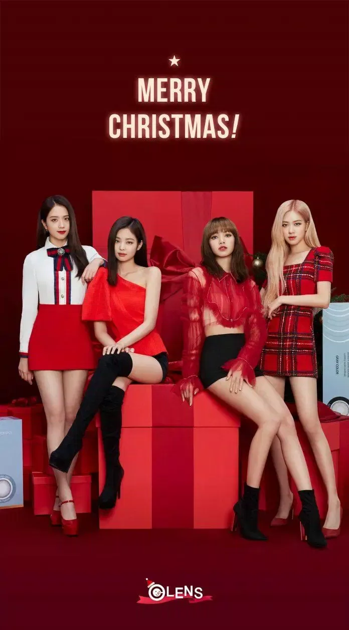 Hình nền BLACKPINK quảng cáo cho Olens (Ảnh: Internet)