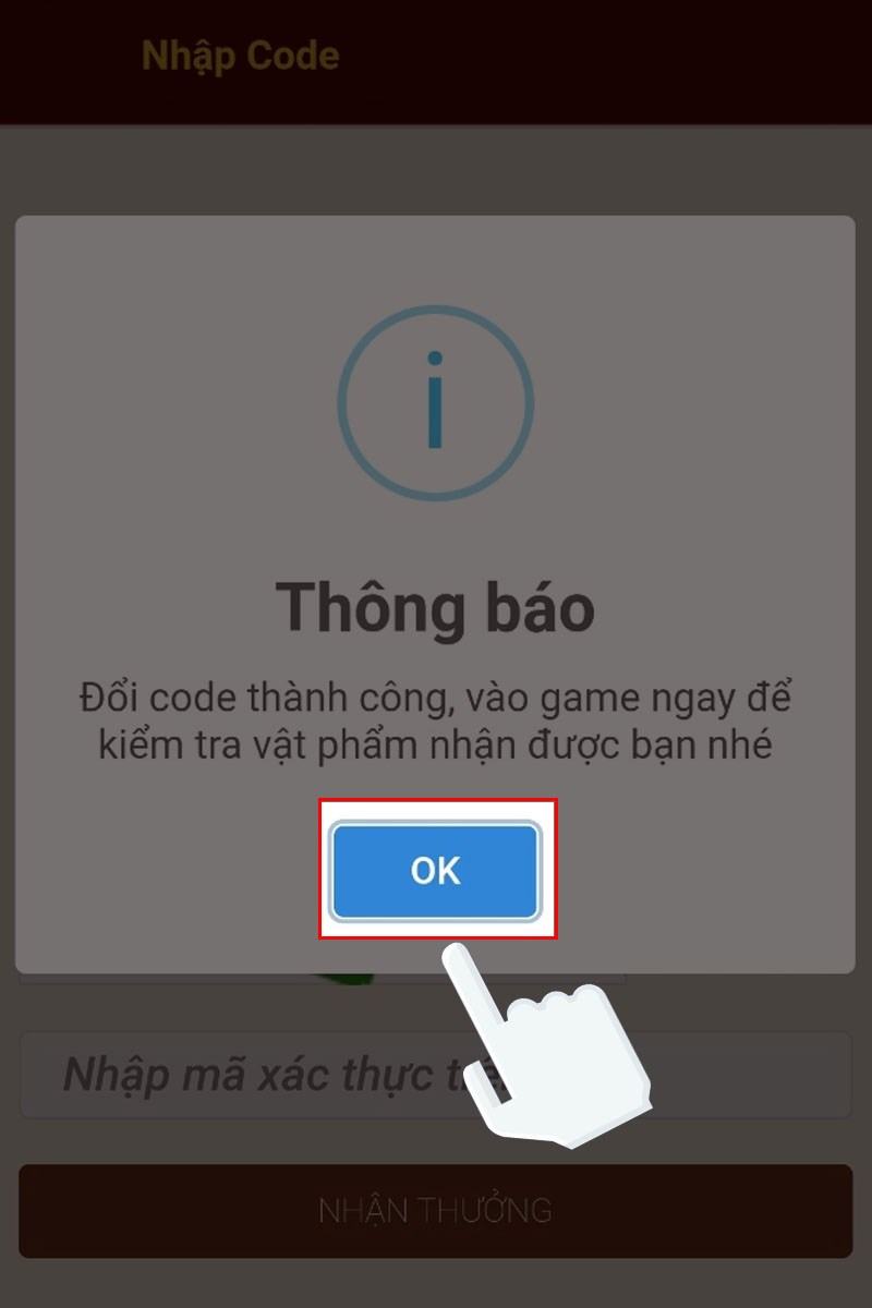 Nhấn vào mục OK để xác nhận