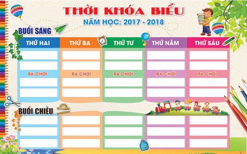 Cách trang trí thời khóa biểu trên canva