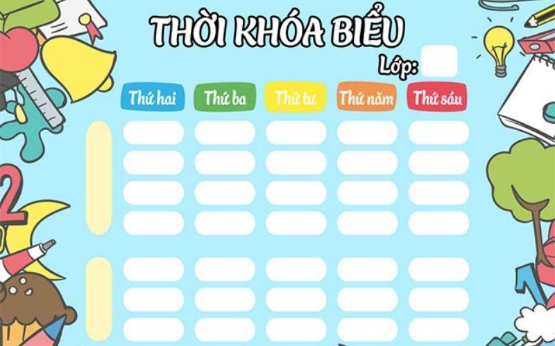 Cách trang trí thời khóa biểu trên canva