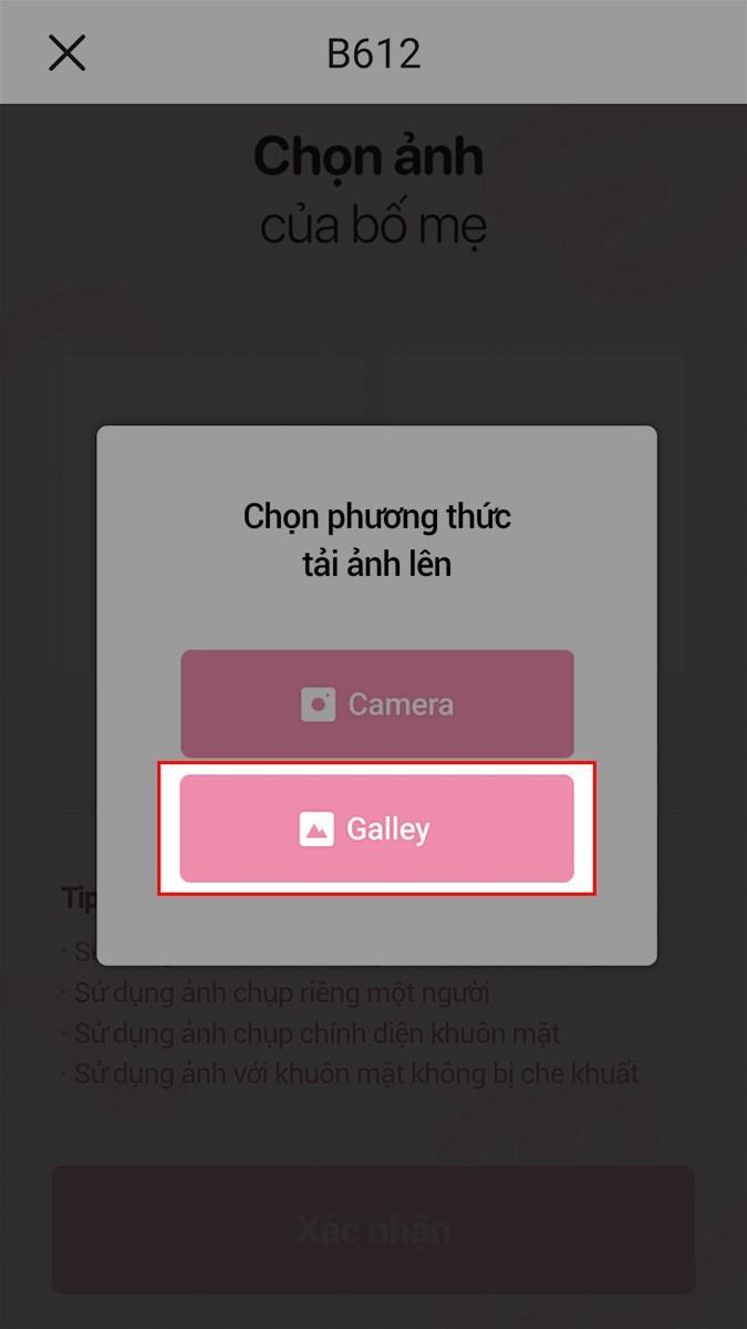 Chọn Galley > Chọn ảnh cần ghép