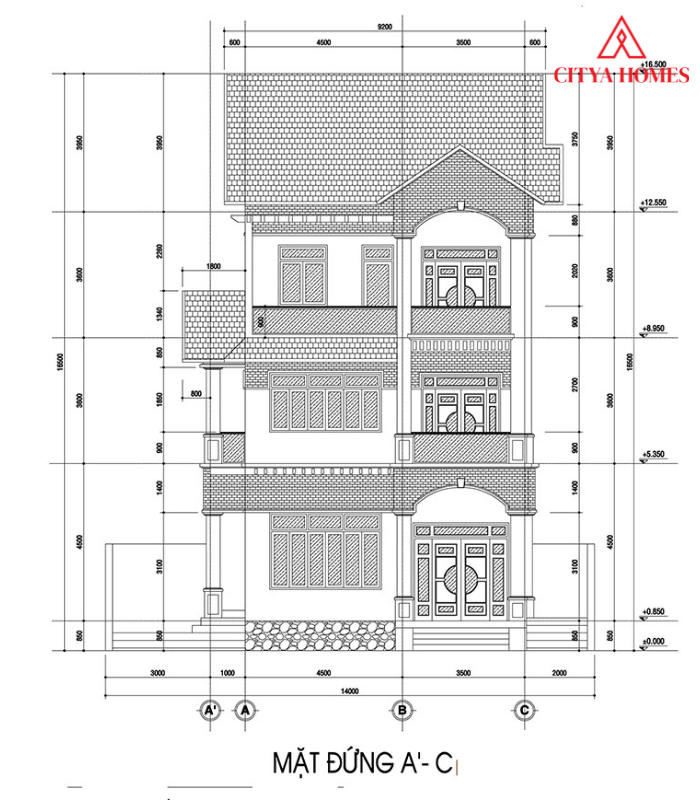 Bản Vẽ Mặt Cắt, Mặt Bằng Biệt Thự Sang Trọng