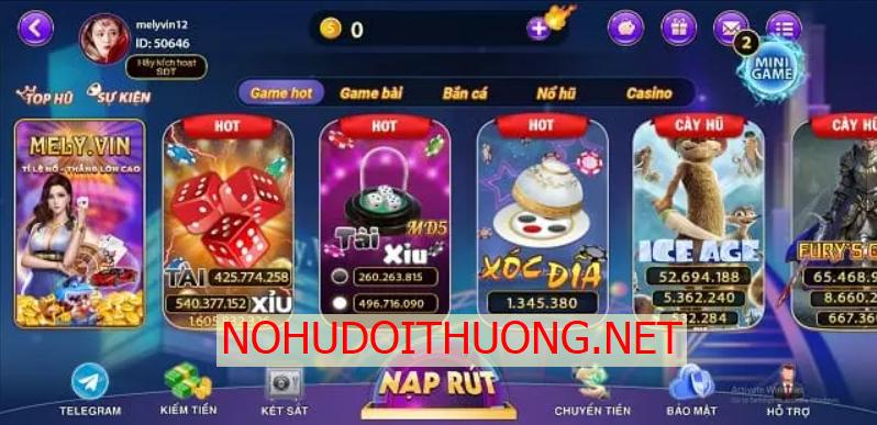 cổng game bài Mely Vin