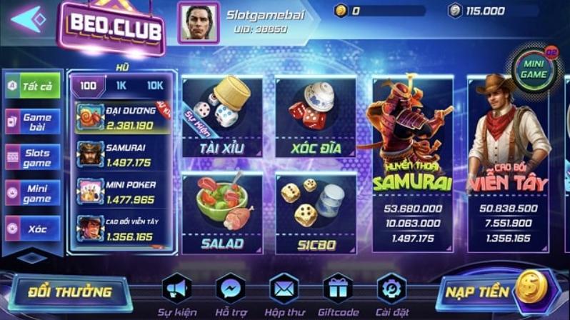 cổng game beoclub