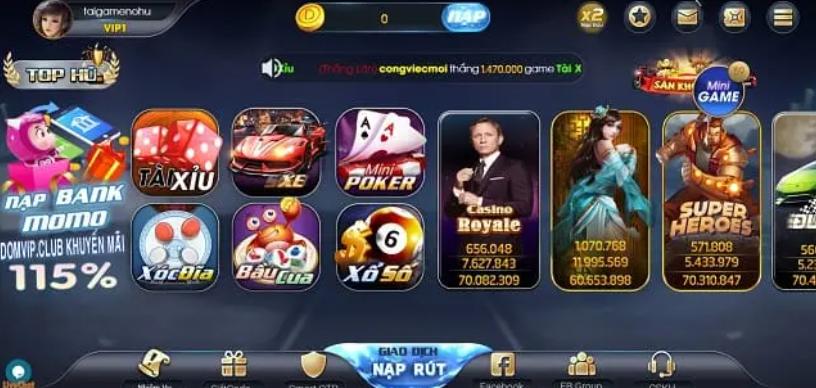 Game bài đổi thưởng domvip