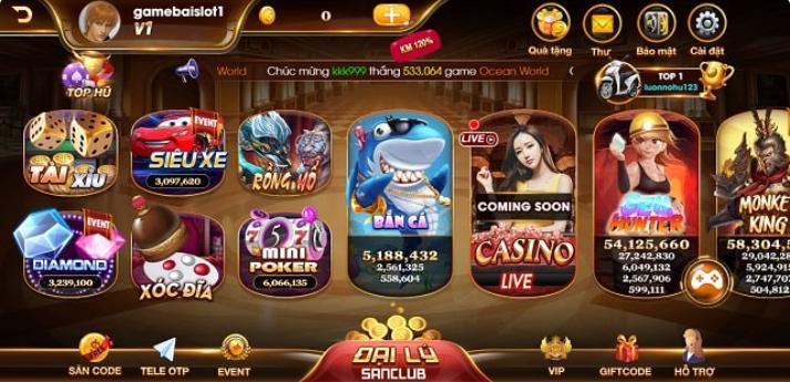 cổng game sanclub