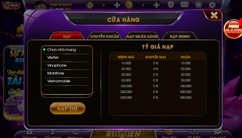 cổng game đổi thưởng Gsun 