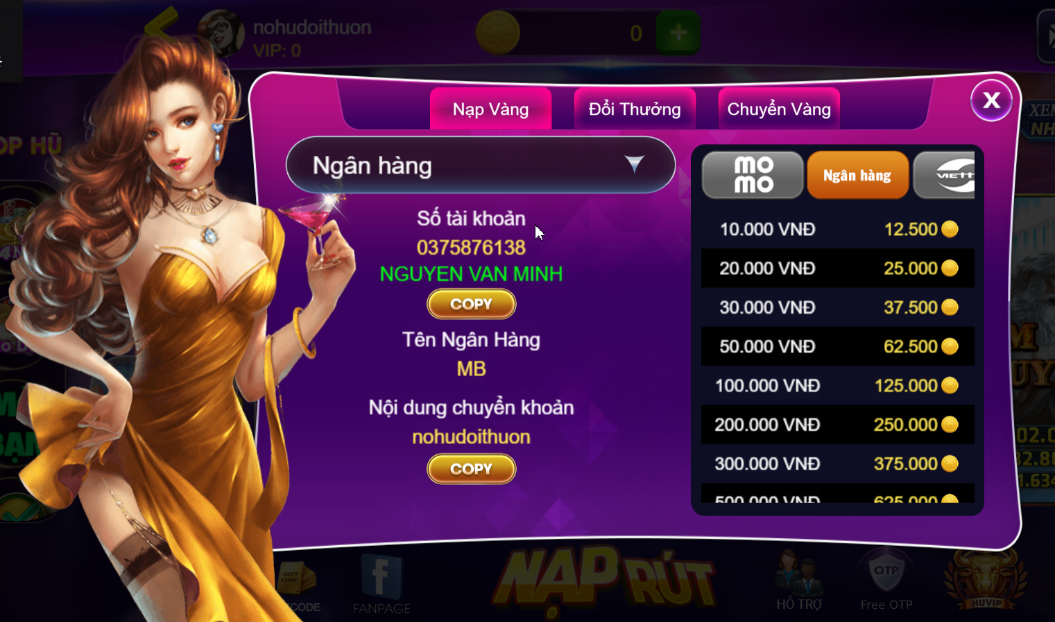 nạp rút hũ vip 88